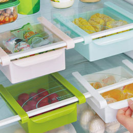 冷蔵庫 ストッカー 食品 収納 ラック プラスチック 収納ラック キッチン 収縮タイプ 引き出し 整